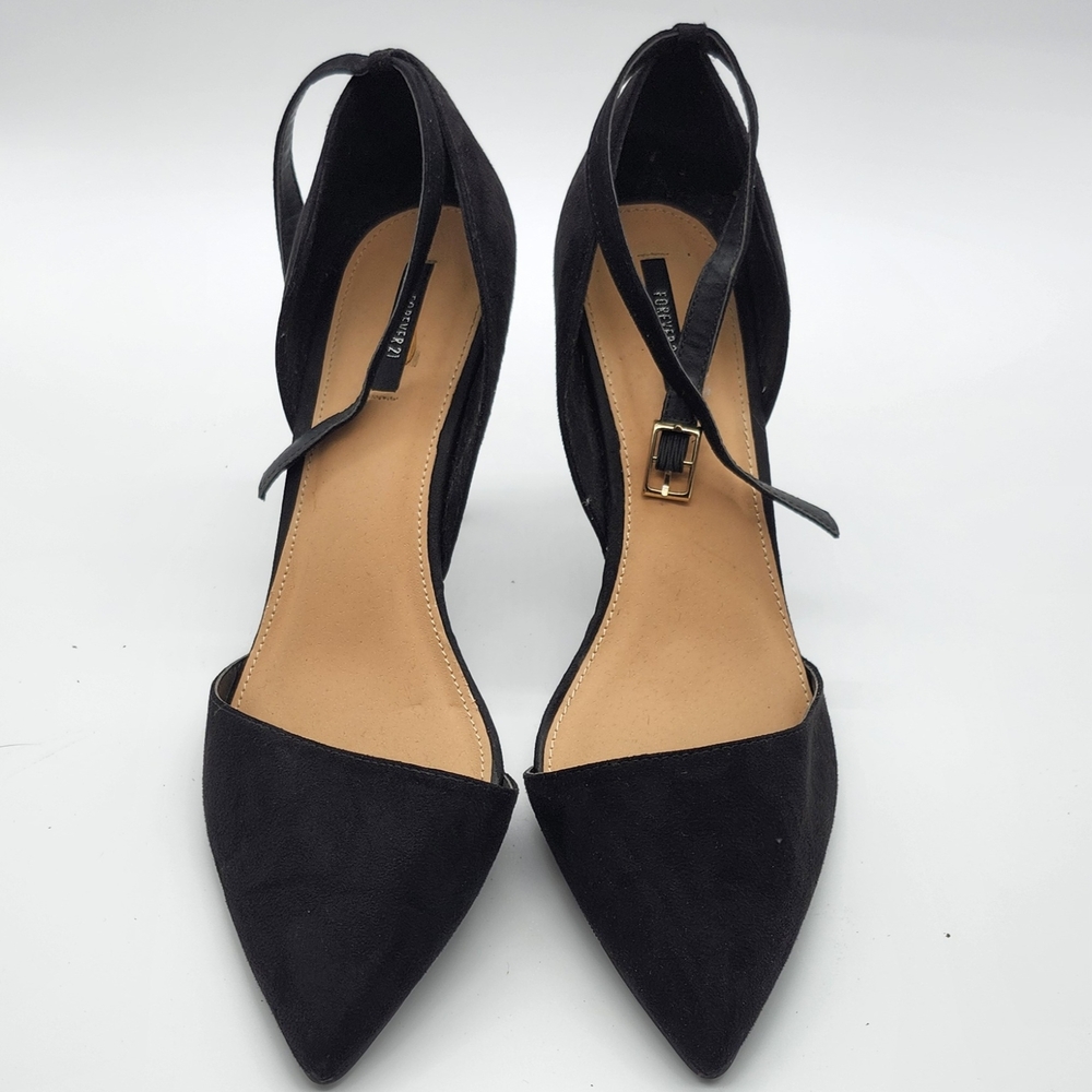 Forever 21 Black Women's Heels With Ankle Strap